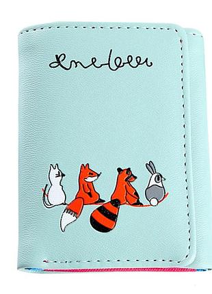 Новый голубой короткий кошелек бумажник лесная братва из pu кожи