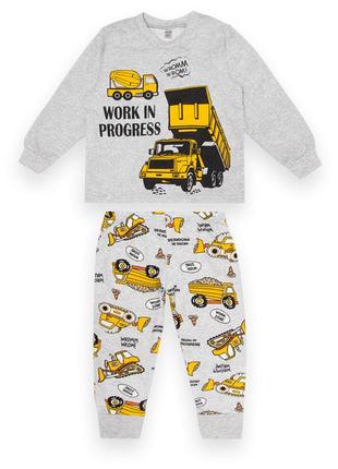 Детская пижама для мальчика gabbi pgm-22-2-6 серый р.92 (13332)