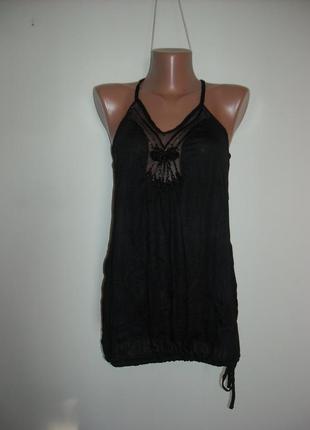 Топ чорний з вишивкою бісером