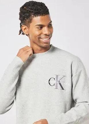 Синий черный теплый мужской свитшот кофта мужская с принтом толстовка calvin klein
