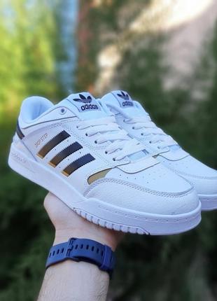 Мужские кроссовки adidas drop step белые с чёрным