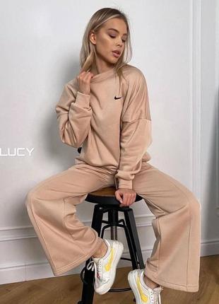 Теплий стильний костюм трикотаж на флісі