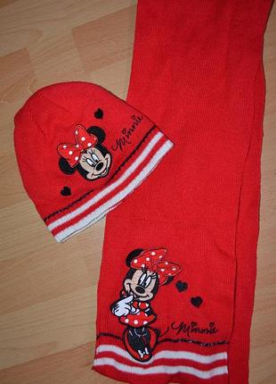 Комплект шапочка і шарф з мінні маус