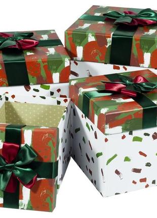 Коробки подарункові квадратні, в наборі -4шт., unison, 08302-27