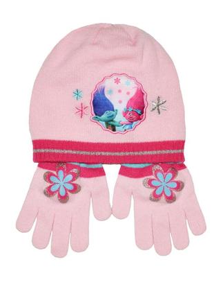 Комплект девочкам шапки и перчатки disney на весну-осень 54см