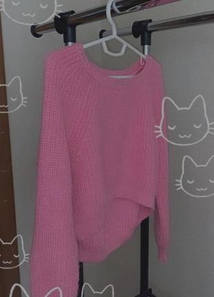 Розовый свитер мягкий вязаный свитер укороченный свитер укроп топ свитер альт панк гот рок винтаж топ пинтерест1 фото