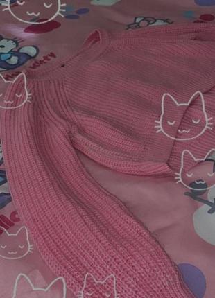 Розовый свитер мягкий вязаный свитер укороченный свитер укроп топ свитер альт панк гот рок винтаж топ пинтерест2 фото
