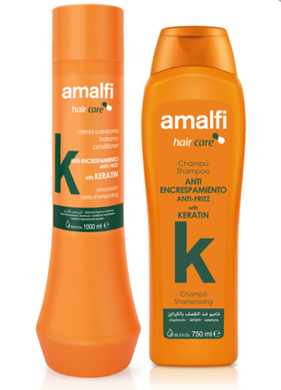 Шампунь для волосся amalfi keratin anti-frizz shampoo з кератином, 750 мл