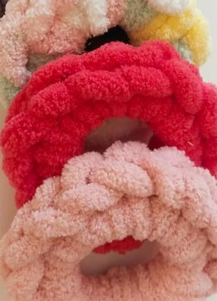 Плюшеві резинки для волосся ручної роботи