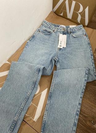Джинси zara classic mom fit PEPE blue😍