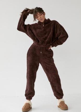 Теплий спортивний костюм із хутра тедді 🐻
