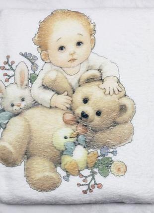 Крыжма велсофт плед для крещения для девочки и мальчика турция