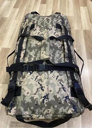 Армейская большая сумка баул / рюкзак на 130 л. - пиксель2 фото
