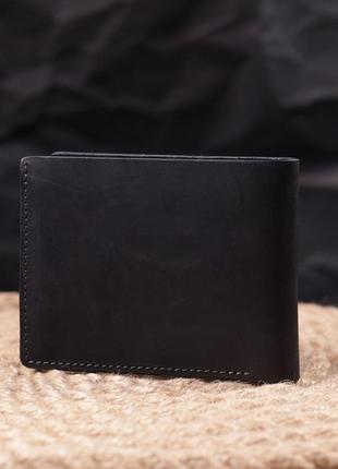 Практичный кожаный кошелек в два сложения сердце grande pelle 16753 черный7 фото