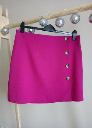 Красивая стильная юбка мини цвета фуксии1 фото