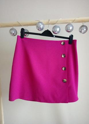 Красивая стильная юбка мини цвета фуксии2 фото