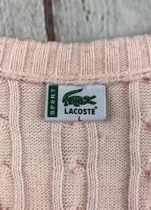 Кофта свитер жіноча лакоста lacoste стильна рожева бежева тепла пуловер джемпер осінь зима5 фото