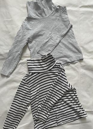 Гольф водолазка полосата меланж