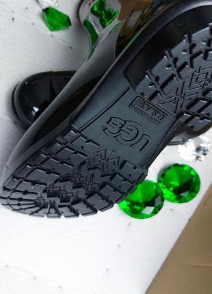 Ugg оригінал дощові чорні гумові чоботи з хутровою устілкою10 фото