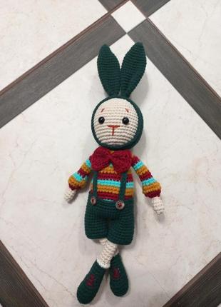 Зайка хлопець м'яка іграшка подарунок 38см