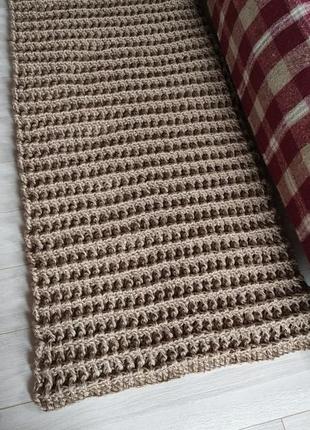Плетений килим ручної роботи. джутовий килимок для спальні.2 фото
