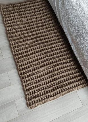 Плетений килим ручної роботи. джутовий килимок для спальні.3 фото