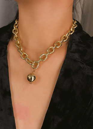 Ланцюжок великий ланцюг цепчока цепь кольє намисто з кулоном золото нова