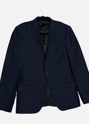 Мужской классический пиджак темно-синий стильный пошив we2 фото