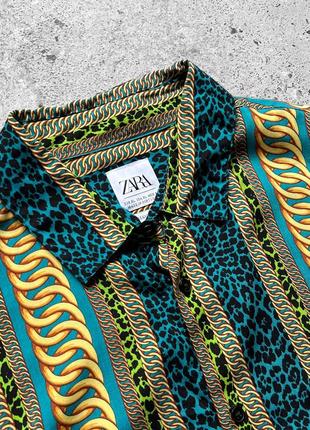 Zara man full printed long sleeve button shirt сорочка на довгий рукав4 фото