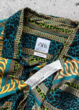 Zara man full printed long sleeve button shirt сорочка на довгий рукав6 фото