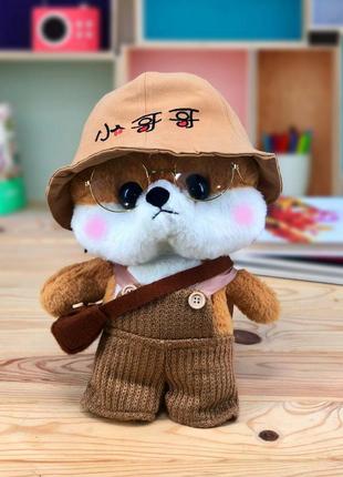 Собака shiba inu lalafanfan лалафанфан 30 см м'яка іграшка в окулярах