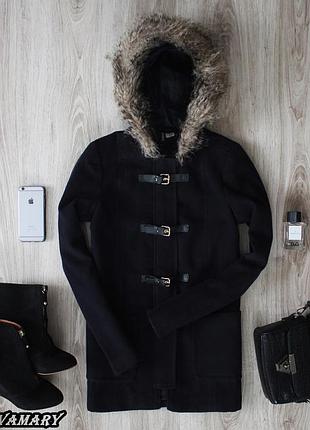 Темно синій дафлкот пальто hm 2