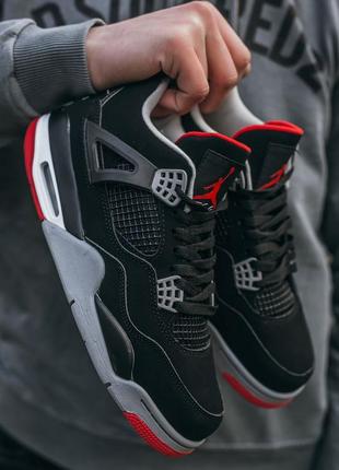 Мужские кроссовки nike air jordan 4 retro bred 43-44-452 фото