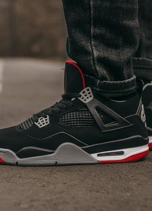 Мужские кроссовки nike air jordan 4 retro bred 43-44-458 фото