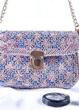 Нитки плюшевые пряжа для пластиковой канвы создания сумки игрушек своими руками №15 серо-синий