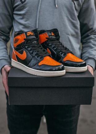 Женские кроссовки nike air jordan 1 high black orange 36-40-413 фото