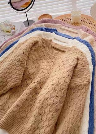 Неймовірний укорочений светр джемпер з шикарною в'язкою, вовна