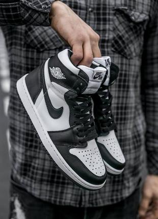 Женские кроссовки nike air jordan 1 high black white 36-37-38-40-41