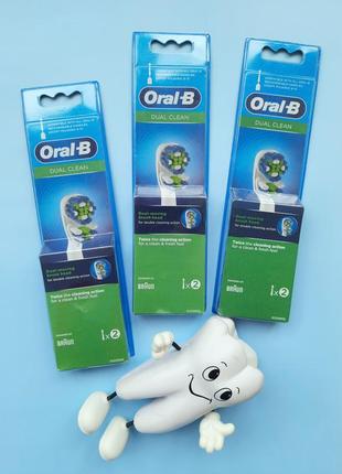 Oral-b/braun dual clean! оралб дуал! запаски! набор 2шт!1 фото