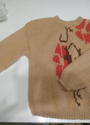Дитячий в'язаний светр,натуральний1 фото