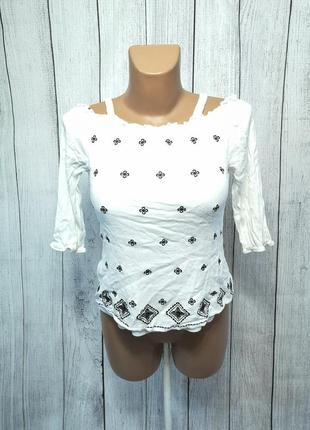 Футболка біла sequin hearts, xl (20, 54), viscosa, отл упоряд!