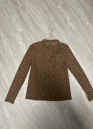Водолазка сітка кофта блуза леопард 4