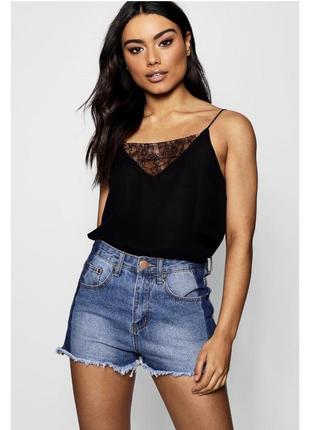 Синие шорты джинсовые короткие мом от topshop с распорками 10/38