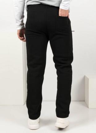 Чоловічі теплі зимові штани спортивні на флісі прямі3 фото