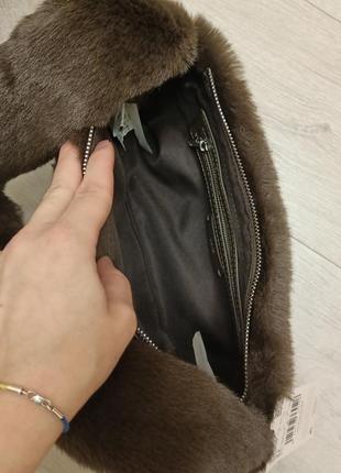 Сумка, сумка зимняя, сумка меховая, сумочка, сумка пушистая, сумка хутряна, сумка на зиму багет, багетного типу8 фото