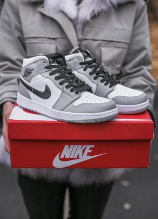 Женские кроссовки nike air jordan 1 high grey white 36-37-38-39-40-41