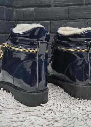 Женские подростковые зимние на меху ботинки fashion 36 размер bp-26 фото