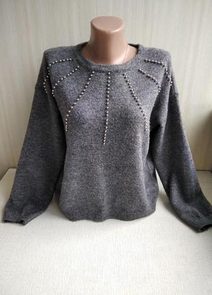 Yessica. теплый мягкий укороченный свитер. модель oversize.