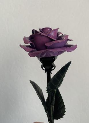 Кованая роза ручной работы подарок цветы из металла5 фото