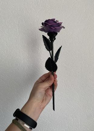Кованая роза ручной работы подарок цветы из металла2 фото